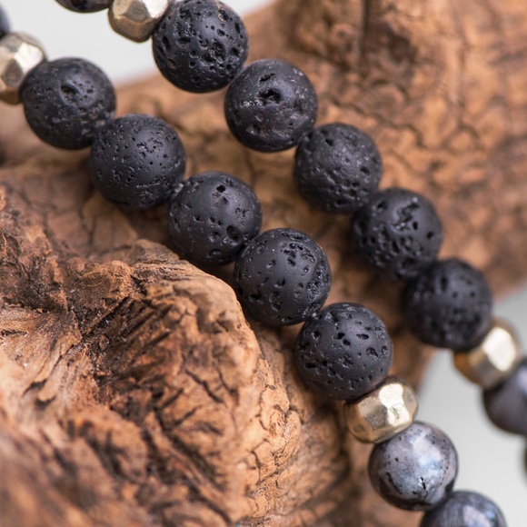 Handmade Long Mala Necklace with Natural Gemstone Beads & Tassel - Picture 5 of 8